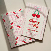 Cherry op Top Baby shower Invitation Kaart