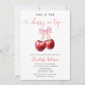 Cherry op Top Baby shower Kaart (Voorkant)