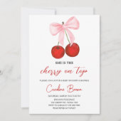 Cherry op Top Baby shower Kaart (Voorkant)