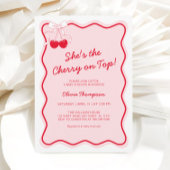 Cherry op Top Baby shower Kaart