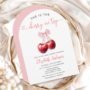 Cherry op Top Baby shower Kaart