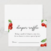 Cherry op top Baby shower Luier Raffle Game Kaart (Voorkant / Achterkant)