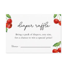 Cherry op top Baby shower Luier Raffle Game Kaart