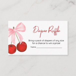 Cherry op Top Baby shower Luier Raffle Informatiekaartje