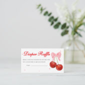 Cherry op Top Baby shower Luier Raffle Informatiekaartje (Staand voorkant)