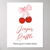 Cherry op Top Baby shower Luier Raffle Poster (Voorkant)