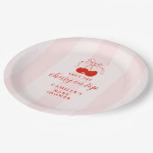 Cherry op Top Baby shower Papieren Bordje (Gekanteld)