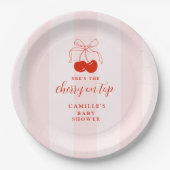 Cherry op Top Baby shower Papieren Bordje (Voorkant)