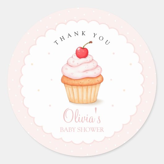 Cherry op Top Baby shower Ronde Sticker (Voorkant)