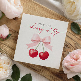 Cherry op Top Baby shower Servet