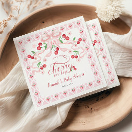 Cherry op Top Baby shower Servet