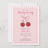Cherry op Top Baby shower uitnodiging (Voorkant)