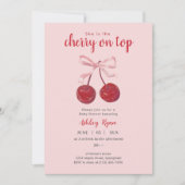 Cherry op Top Baby shower uitnodiging (Voorkant)
