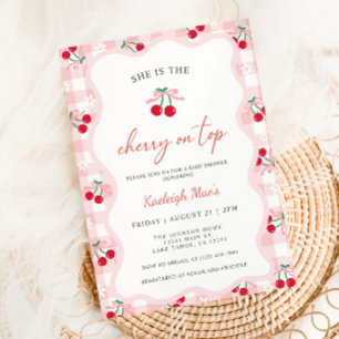 Cherry op Top Baby Shower Uitnodigingen