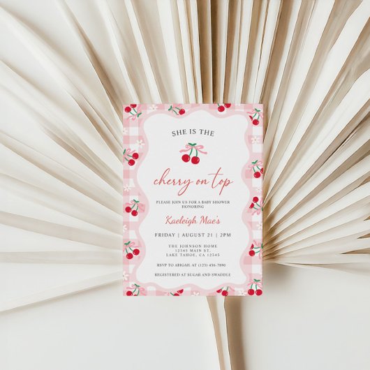 Cherry op Top Baby Shower Uitnodigingen