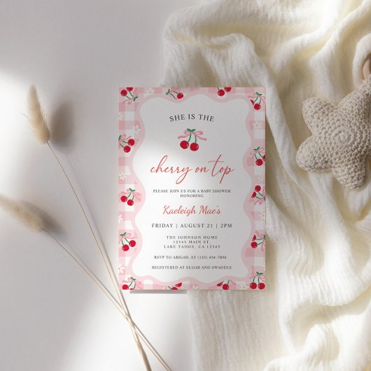 Cherry op Top Baby Shower Uitnodigingen