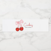 Cherry op Top Baby shower Waterfles Etiket (Enkel label)