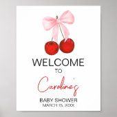 Cherry op Top Baby shower Welkom Poster (Voorkant)