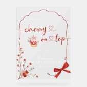 Cherry op Top Baby shower Welkomstbord Acryl Bord (Voorkant)