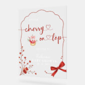 Cherry op Top Baby shower Welkomstbord Acryl Bord (Hoek)