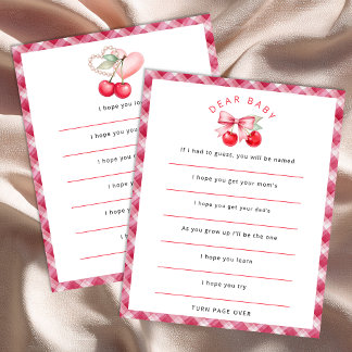 Cherry op Top Baby shower Wensen voor Baby Game