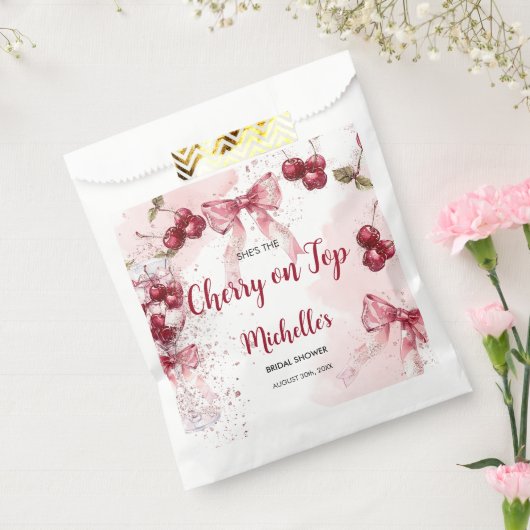 Cherry op Top Bow Cocktail Zomer Vrijgezellenfeest Bedankzakje (Gezegeld)