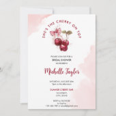 Cherry op Top Bow Cocktail Zomer Vrijgezellenfeest Kaart (Voorkant)