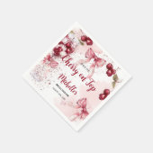 Cherry op Top Bow Cocktail Zomer Vrijgezellenfeest Servet (Hoek)