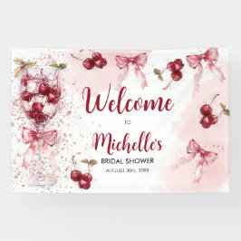 Cherry op Top Bow Cocktail Zomer Vrijgezellenfeest Spandoek