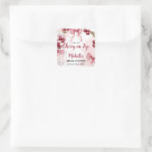 Cherry op Top Bow Cocktail Zomer Vrijgezellenfeest Vierkante Sticker (Tas)