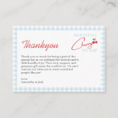 Cherry op Top Boy Baby shower Bedankt Card Informatiekaartje (Voorkant)