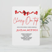 Cherry op Top Bruids Douche Uitnodiging P Ze is de (Staand voorkant)