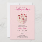 Cherry op Top Cake Baby shower uitnodiging (Voorkant)