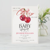Cherry op Top Chic Coquette Vrijgezellenfeest Kaart (Staand voorkant)