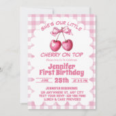 Cherry op top Coquette 1e verjaardagsfeestje Kaart (Voorkant)