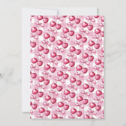 Cherry op top Coquette 1e verjaardagsfeestje Kaart (Achterkant)