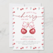 Cherry op top Coquette Baby Girl Douche Kaart (Voorkant)
