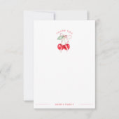 Cherry op Top Coquette Baby shower Bedankt Card (Voorkant)