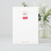 Cherry op Top Coquette Baby shower Bedankt Card (Staand voorkant)