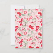 Cherry op Top Coquette Baby shower Bedankt Card (Achterkant)