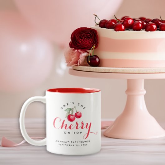 Cherry op Top Coquette Baby shower Koffie Mok
