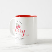 Cherry op Top Coquette Baby shower Koffie Mok (Voorkant links)