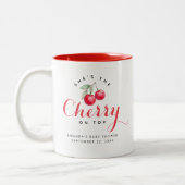 Cherry op Top Coquette Baby shower Koffie Mok (Links)