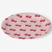 Cherry op top Coquette Bow Baby shower Papieren Bordje (Gekanteld)