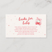 Cherry op Top Coquette Bow Boeken voor Baby shower Informatiekaartje (Voorkant)