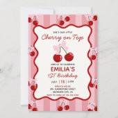 Cherry op top Coquette Bow Pink Girl Verjaardag Kaart (Voorkant)