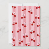 Cherry op top Coquette Bow Pink Girl Verjaardag Kaart (Achterkant)