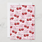 Cherry op top Coquette Bow Pink Girl Verjaardag Kaart (Achterkant)