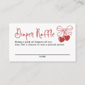 Cherry op top Coquette Luier Raffle Informatiekaartje (Voorkant)