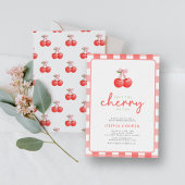 Cherry op Top Coquette Meisje Baby shower Kaart